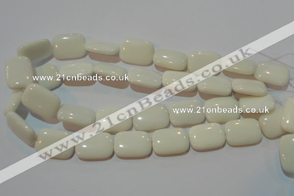 CAG7246 15.5 inches 12*16mm rectangle white agate gemstone beads