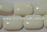 CAG7247 15.5 inches 13*18mm rectangle white agate gemstone beads