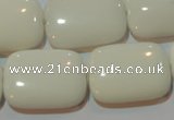 CAG7249 15.5 inches 22*30mm rectangle white agate gemstone beads