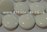 CAG7251 15.5 inches 10mm flat round white agate gemstone beads