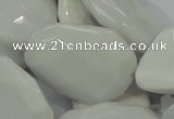 CAG730 15.5 inches 20*30mm faceted freeform white agate beads