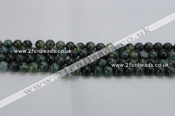 CAG7323 15.5 inches 10mm round dragon veins agate beads wholesale