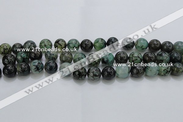 CAG7326 15.5 inches 16mm round dragon veins agate beads wholesale