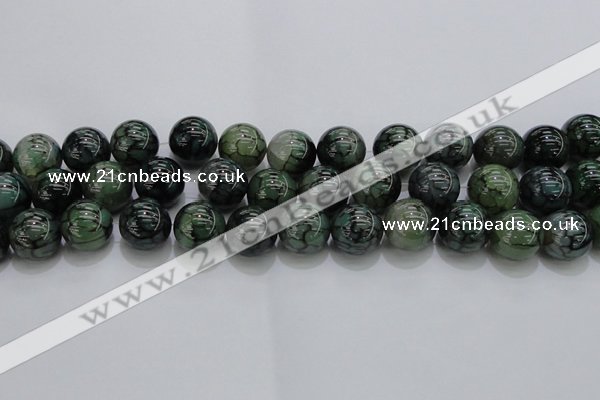 CAG7328 15.5 inches 18mm round dragon veins agate beads wholesale