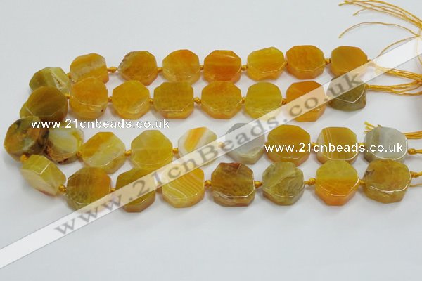 CAG7356 15.5 inches 18*20mm - 20*22mm octagonal dragon veins agate beads