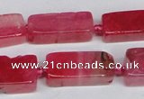 CAG7372 15.5 inches 8*20mm - 10*25mm cuboid dragon veins agate beads