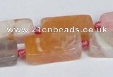 CAG7373 15.5 inches 8*20mm - 10*25mm cuboid dragon veins agate beads