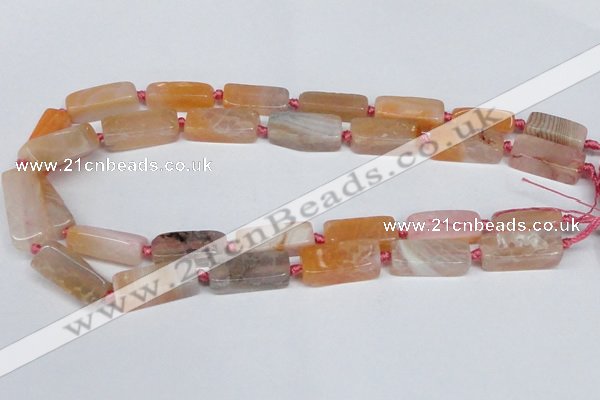 CAG7373 15.5 inches 8*20mm - 10*25mm cuboid dragon veins agate beads