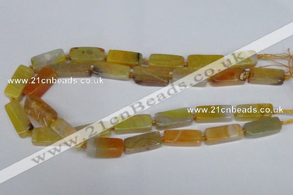 CAG7374 15.5 inches 8*20mm - 10*25mm cuboid dragon veins agate beads