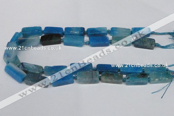 CAG7376 15.5 inches 8*20mm - 10*25mm cuboid dragon veins agate beads