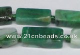 CAG7377 15.5 inches 8*20mm - 10*25mm cuboid dragon veins agate beads