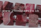 CAG7381 15.5 inches 11*12mm - 13*14mm cube dragon veins agate beads