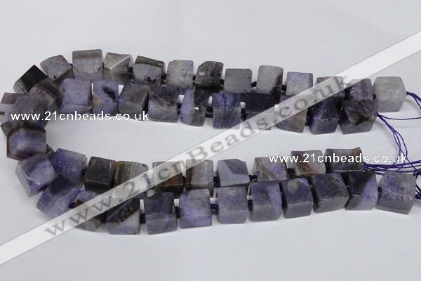 CAG7383 15.5 inches 11*12mm - 13*14mm cube dragon veins agate beads