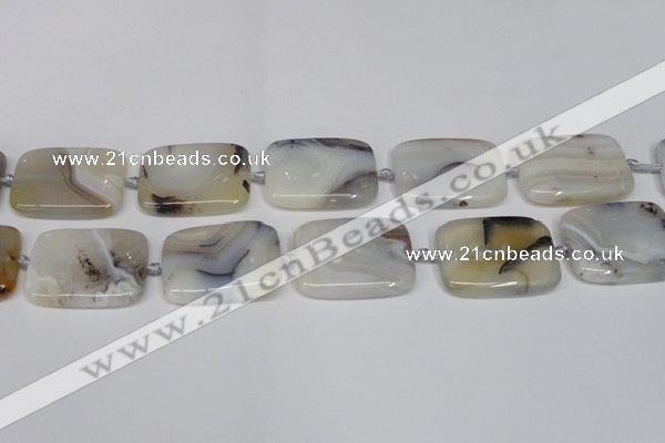 CAG7425 15.5 inches 25*35mm rectangle Montana agate beads