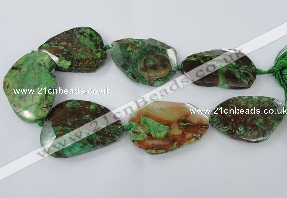 CAG7431 15.5 inches 40*45mm - 45*60mm faceted freeform ocean agate beads