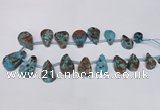 CAG7432 Top drilled 15*20mm - 20*35mm freeform ocean agate beads