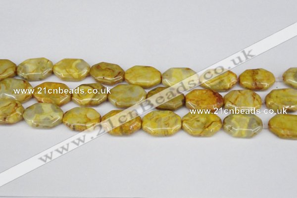 CAG7437 15.5 inches 20*30mm octagonal crazy lace agate beads