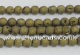 CAG7445 15.5 inches 4mm round plated druzy agate beads wholesale