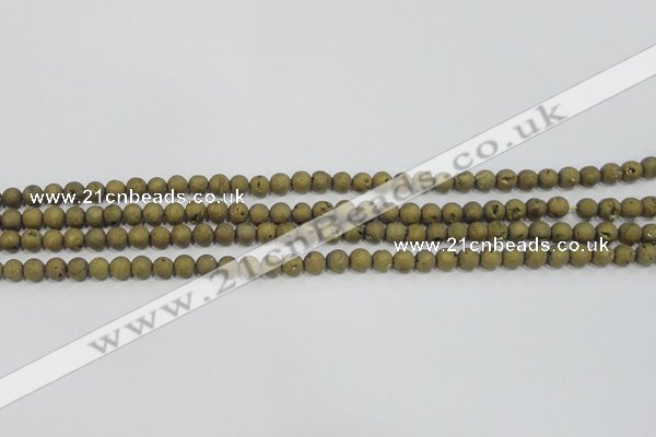 CAG7446 15.5 inches 6mm round plated druzy agate beads wholesale