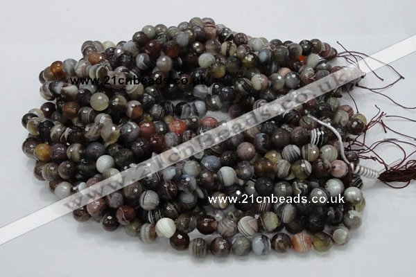 CAG745 15.5 inches 12mm faceted round botswana agate beads wholesale