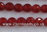 CAG7456 15.5 inches 6mm faceted round matte red agate beads