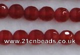 CAG7456 15.5 inches 6mm faceted round matte red agate beads