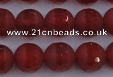 CAG7459 15.5 inches 12mm faceted round matte red agate beads