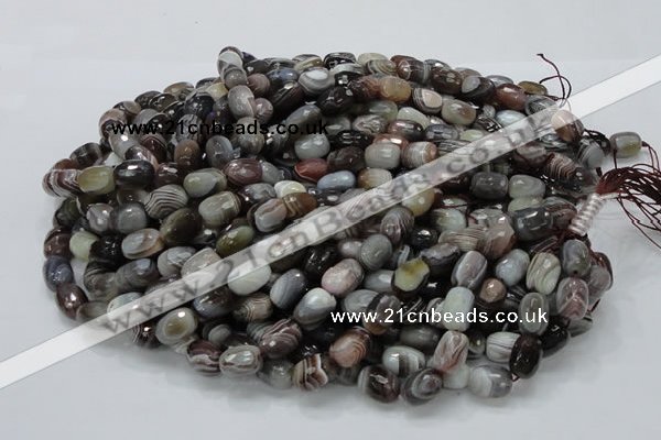 CAG747 15.5 inches 10*14mm faceted egg-shaped botswana agate beads