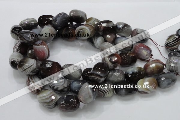 CAG748 15.5 inches 18*25mm faceted egg-shaped botswana agate beads