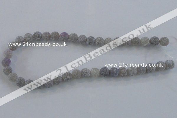 CAG7482 15.5 inches 12mm round frosted agate beads wholesale
