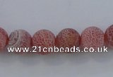 CAG7486 15.5 inches 4mm round frosted agate beads wholesale