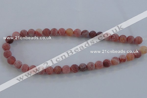 CAG7486 15.5 inches 4mm round frosted agate beads wholesale