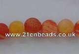 CAG7497 15.5 inches 10mm round frosted agate beads wholesale