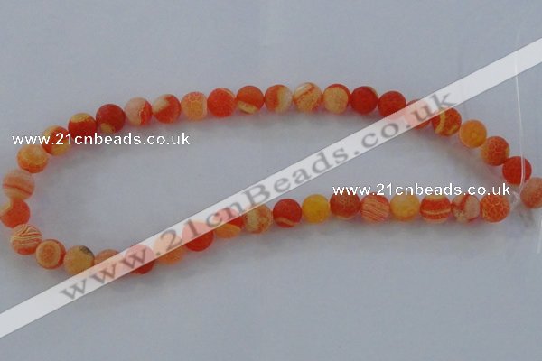 CAG7500 15.5 inches 16mm round frosted agate beads wholesale