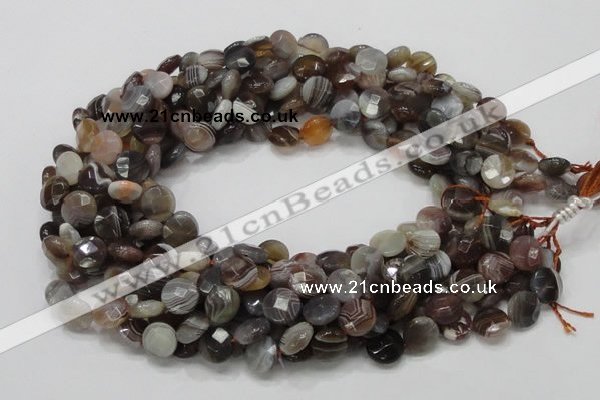 CAG751 15.5 inches 10mm faceted coin botswana agate beads wholesale