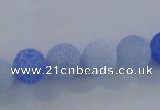 CAG7526 15.5 inches 4mm round frosted agate beads wholesale