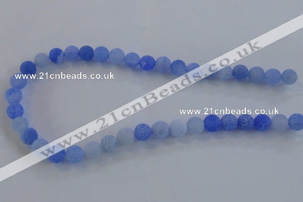 CAG7526 15.5 inches 4mm round frosted agate beads wholesale