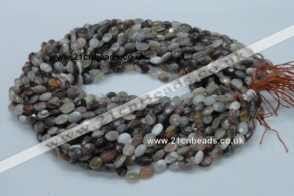 CAG753 15.5 inches 6*8mm faceted oval botswana agate beads