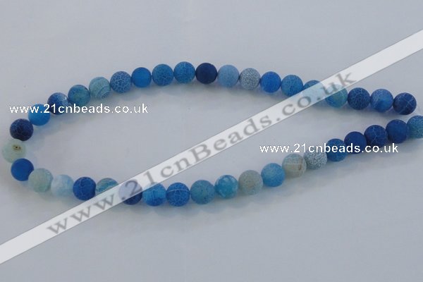 CAG7535 15.5 inches 6mm round frosted agate beads wholesale