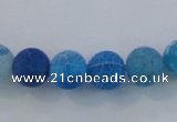 CAG7538 15.5 inches 12mm round frosted agate beads wholesale