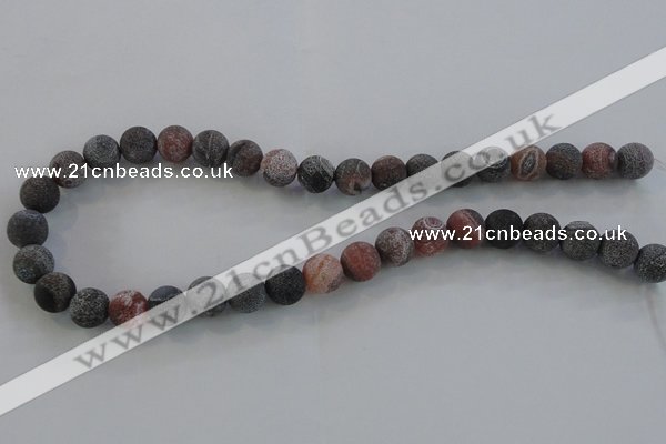 CAG7550 15.5 inches 4mm round frosted agate beads wholesale