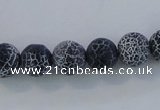 CAG7558 15.5 inches 4mm round frosted agate beads wholesale