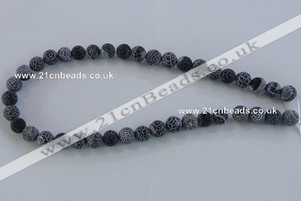 CAG7558 15.5 inches 4mm round frosted agate beads wholesale