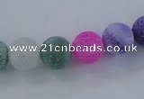 CAG7571 15.5 inches 14mm round frosted agate beads wholesale