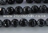 CAG7601 15.5 inches 6mm faceted round frosted agate beads wholesale