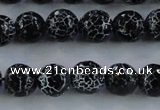 CAG7602 15.5 inches 8mm faceted round frosted agate beads wholesale