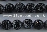 CAG7603 15.5 inches 10mm faceted round frosted agate beads wholesale