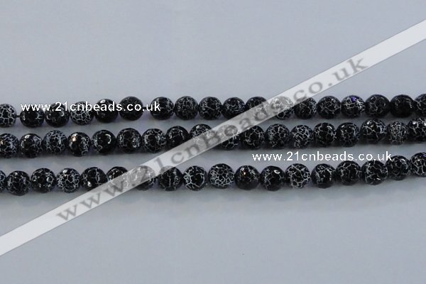 CAG7603 15.5 inches 10mm faceted round frosted agate beads wholesale