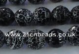 CAG7604 15.5 inches 12mm faceted round frosted agate beads wholesale