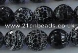 CAG7605 15.5 inches 14mm faceted round frosted agate beads wholesale